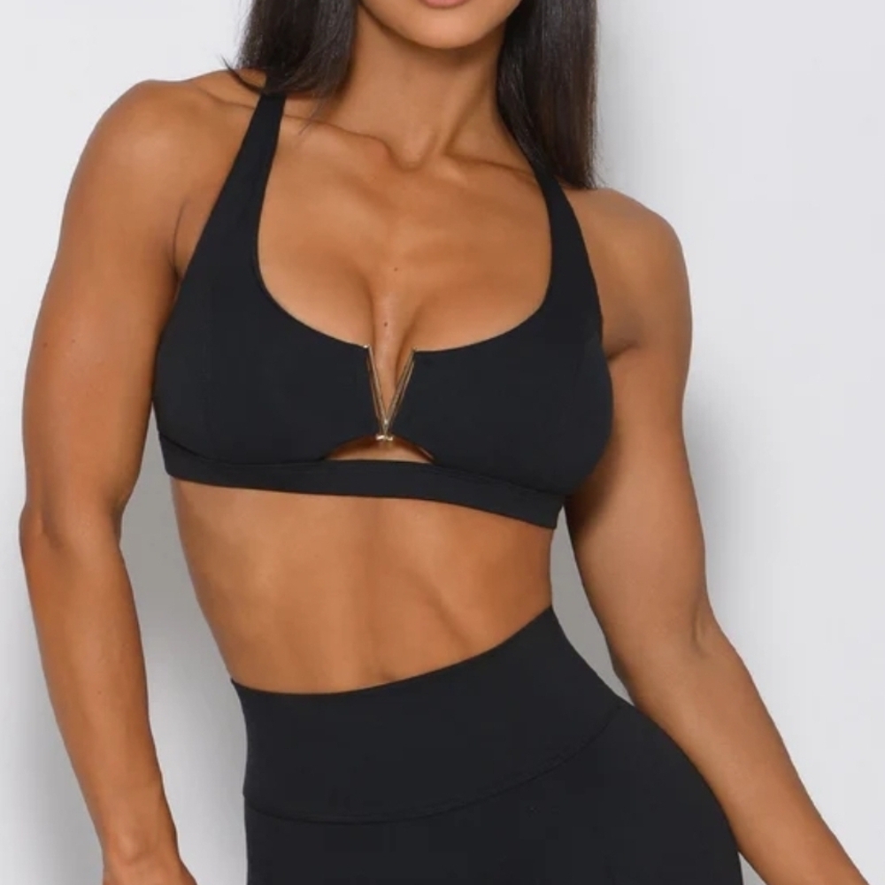 ⭐️BOMBSHELL SPORTSWEAR BLACK KNOCKOUT SPORTS BRA SZ S⭐️ - Picture 3 of 9